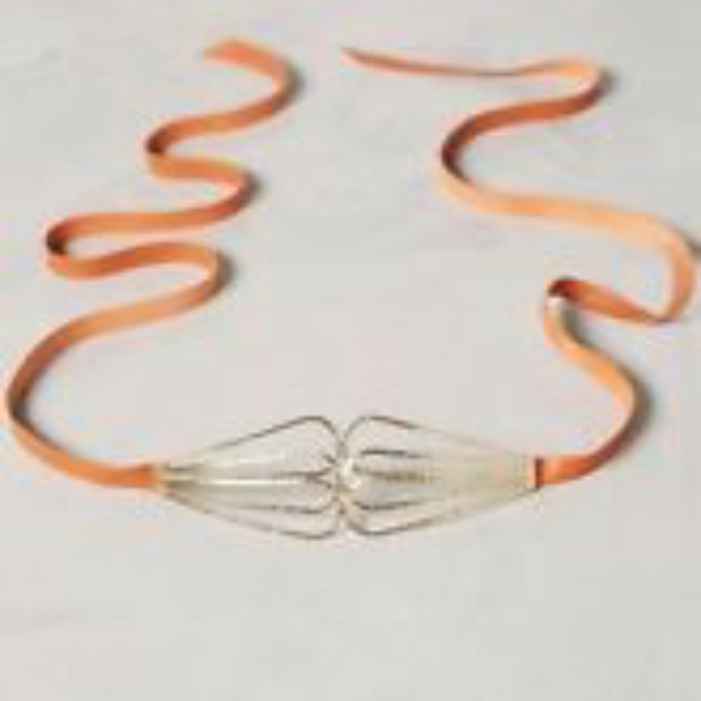 Anthropologie Courtyard Loop Metal Leather Belt